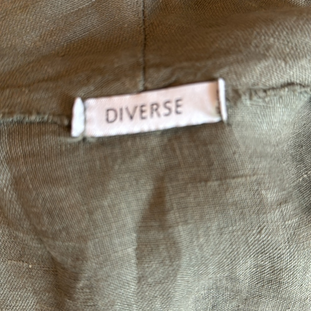 Olive Green Long Button-Front Women's Coat - Picture 10 of 11